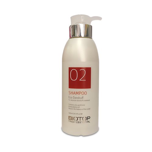 biotop 02 shampoo eco dandrulf 500ml ביוטופ שמפו