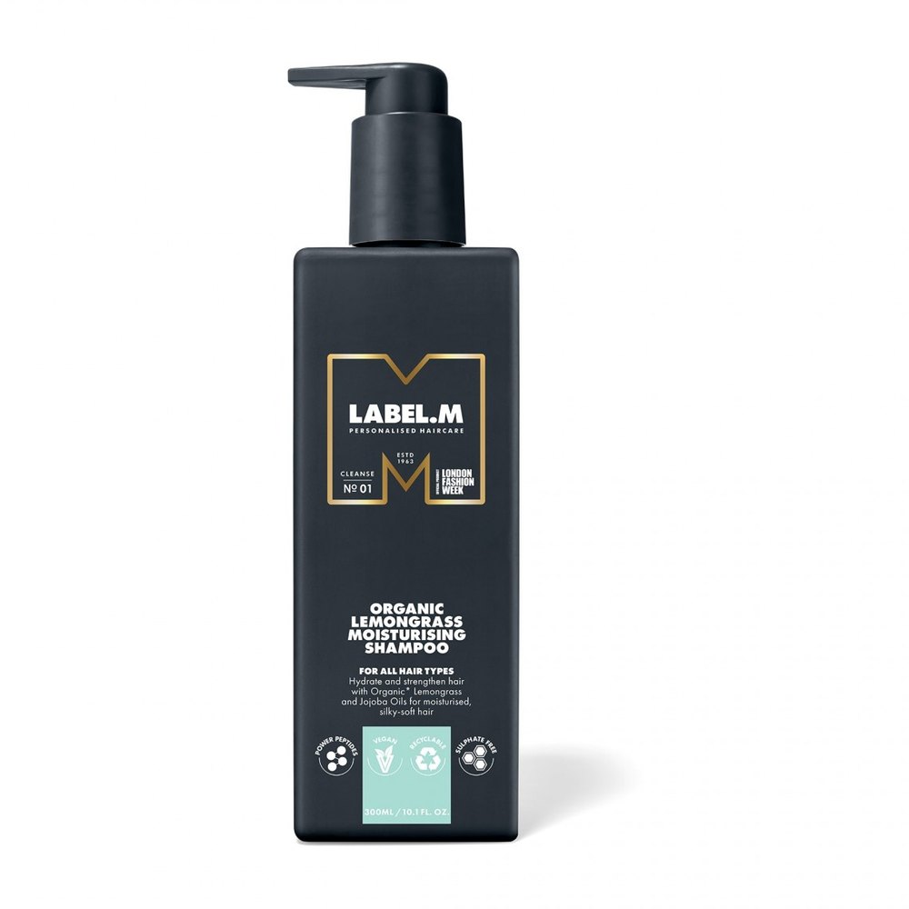label.m Organic Lemongrass Moisturising Shampoo 300ml - לייבל מ שמפו לימונגראס ללחות